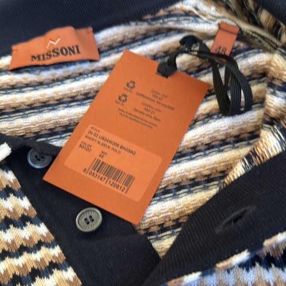 New NWT Missoni Men’s Zig Zag Polo Shirt MSRP $810 - Picture 6 of 6